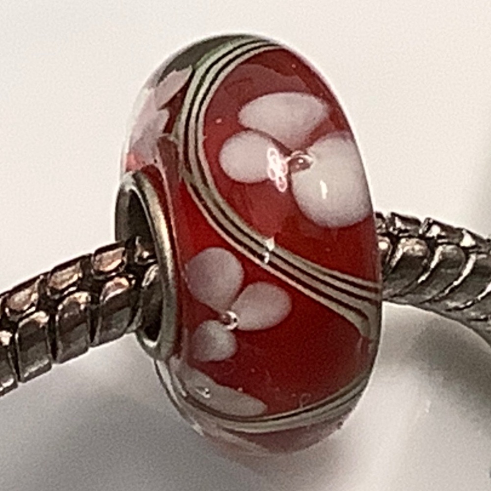 New Murano Glass Flower Charm/Bead for Snake Chain Bracelet or Necklace